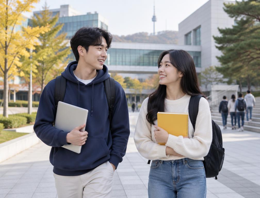 Sinh viên tại khuôn viên đại học Hàn Quốc